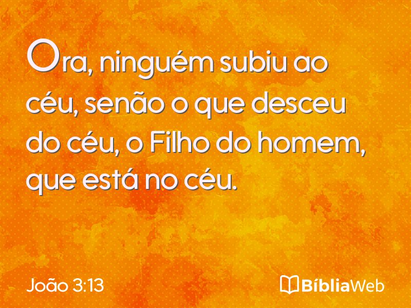 João 3:13 em imagem para compartilhar