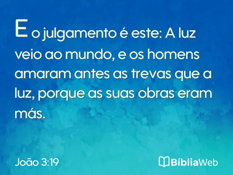 João 3:19 em imagem para compartilhar