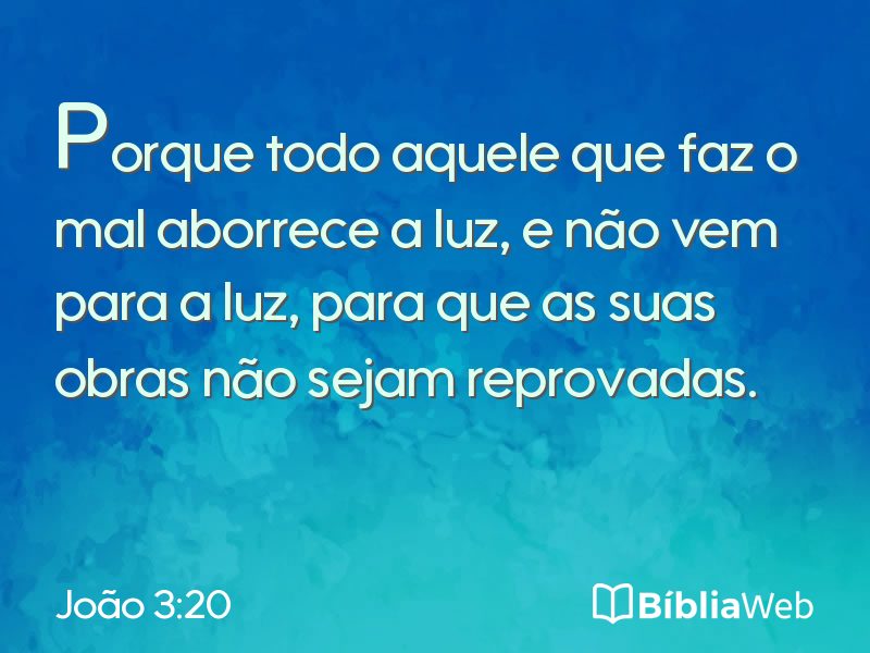 João 3:20 em imagem para compartilhar