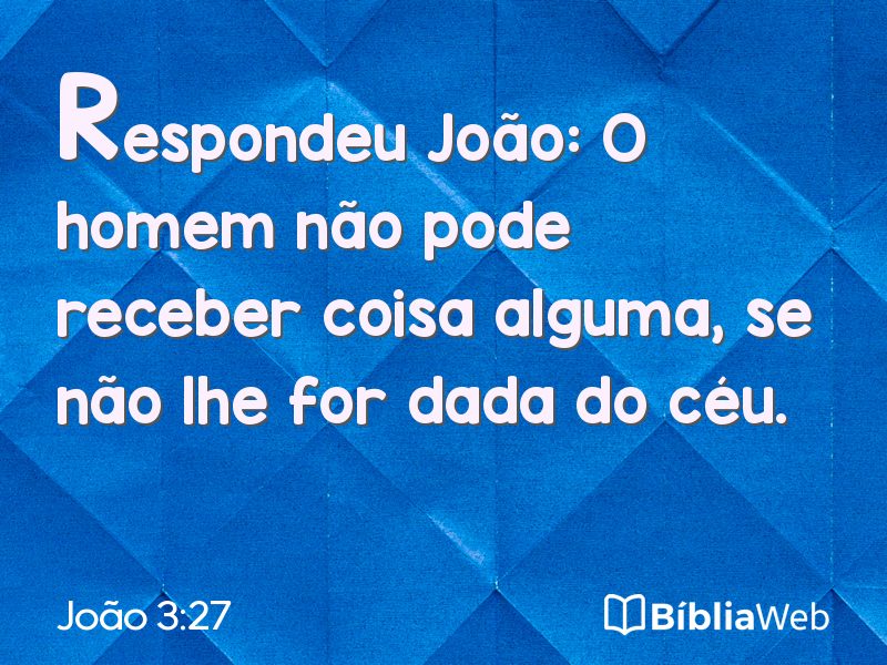 João 3:27 em imagem para compartilhar