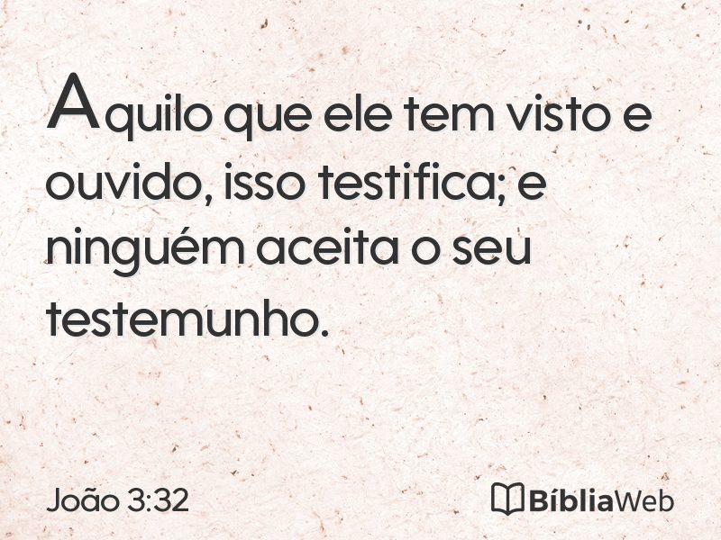 João 3:32 em imagem para compartilhar