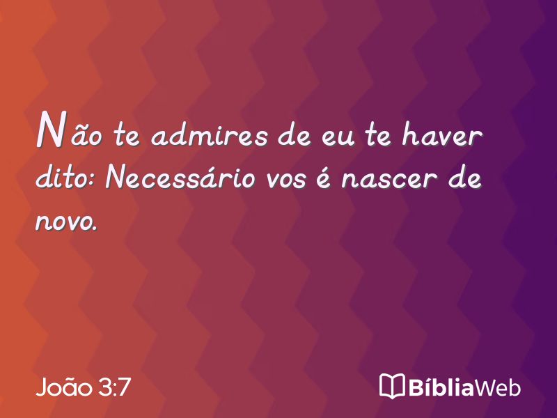 João 3:7 em imagem para compartilhar
