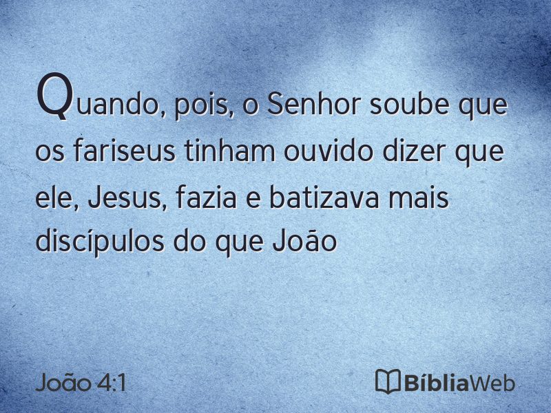João 4:1 em imagem para compartilhar