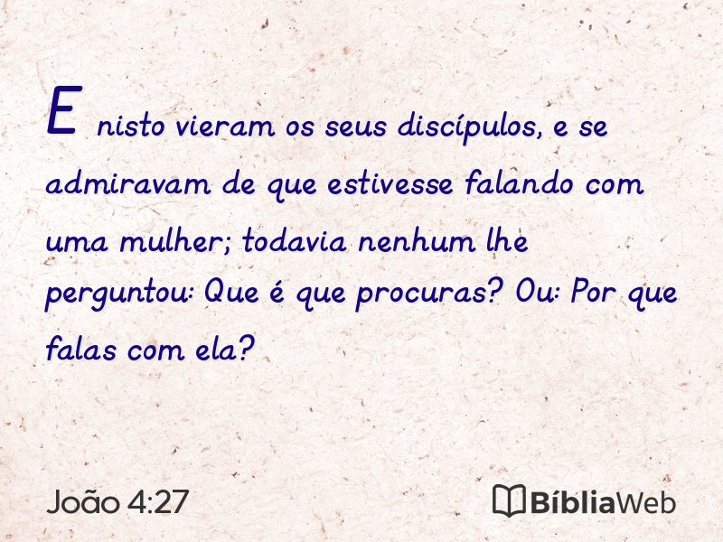 João 4:27 em imagem para compartilhar