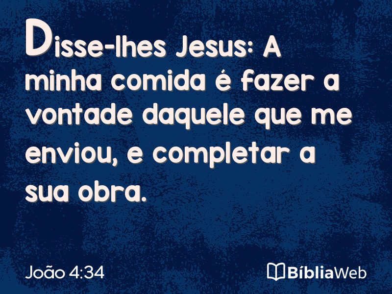 João 4:34 em imagem para compartilhar