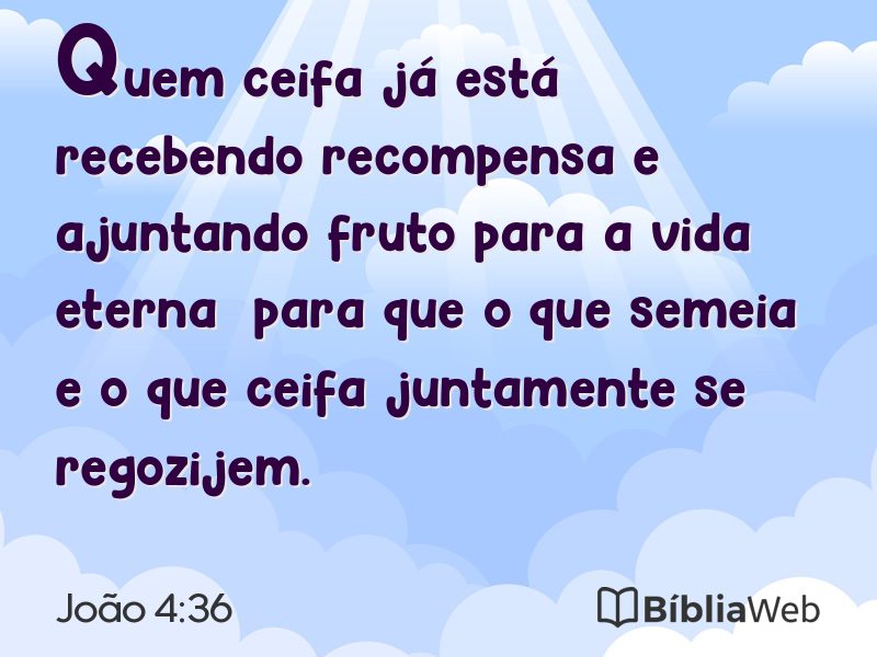 João 4:36 em imagem para compartilhar