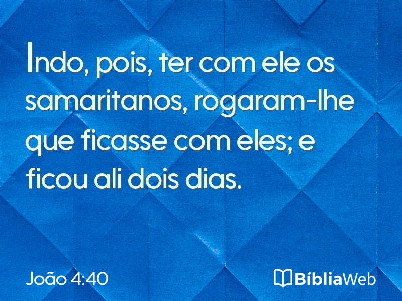 João 4:40 em imagem para compartilhar