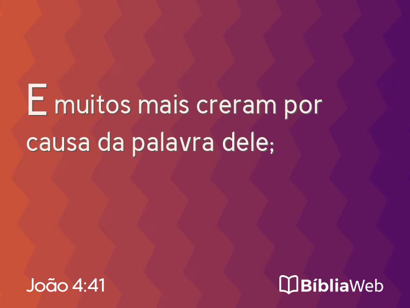 João 4:41 em imagem para compartilhar