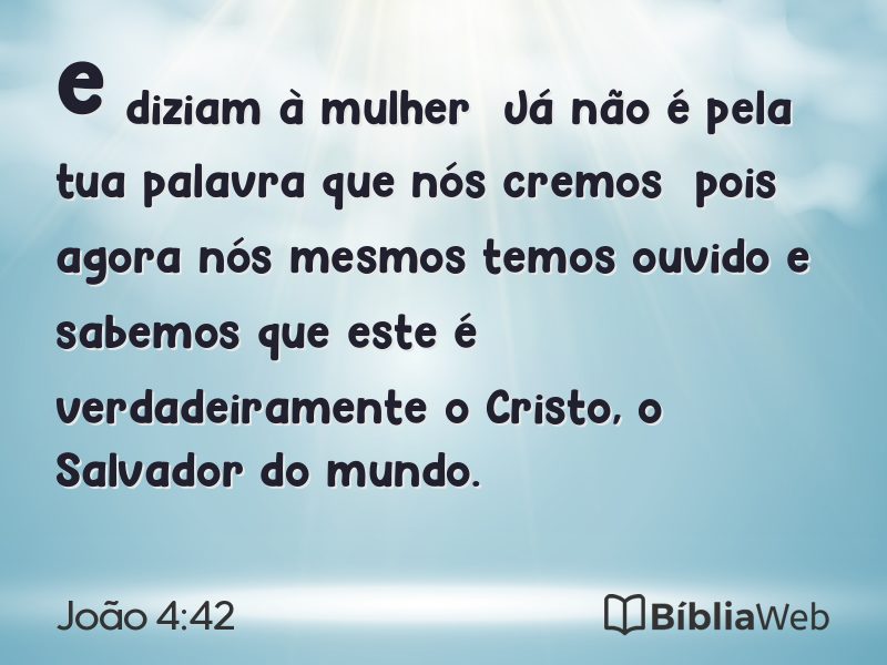 João 4:42 em imagem para compartilhar