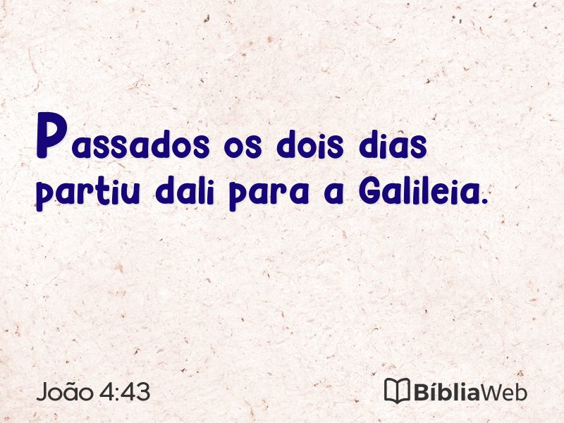 João 4:43 em imagem para compartilhar