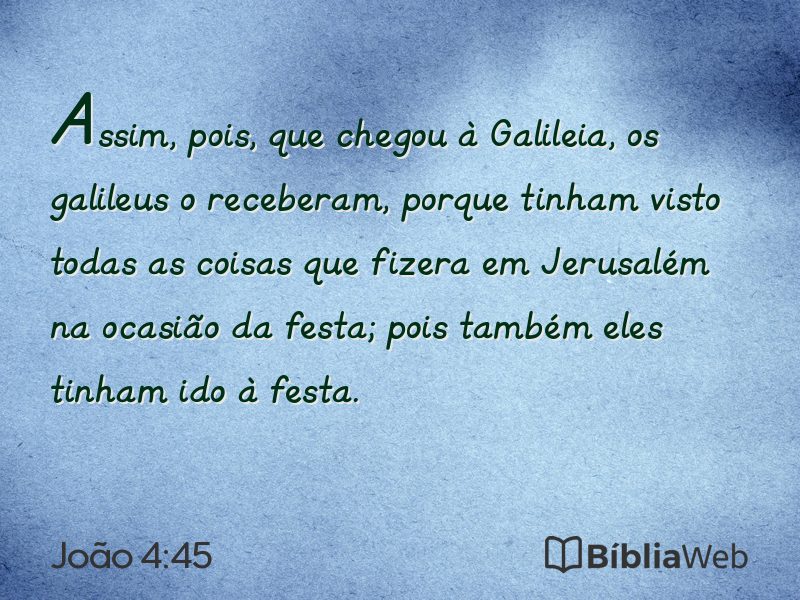 João 4:45 em imagem para compartilhar
