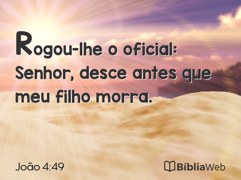 João 4:49 em imagem para compartilhar