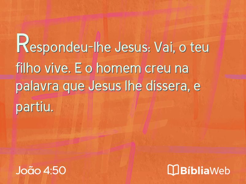 João 4:50 em imagem para compartilhar