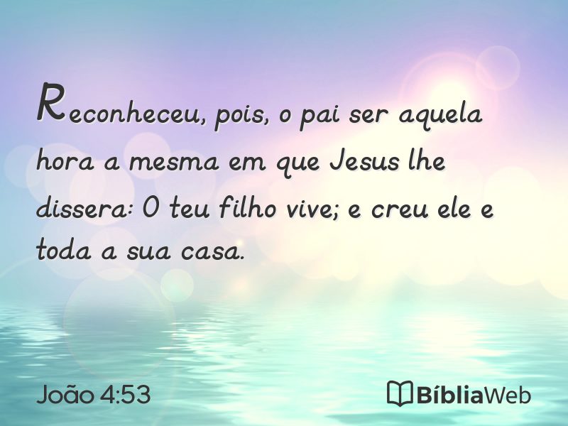 João 4:53 em imagem para compartilhar