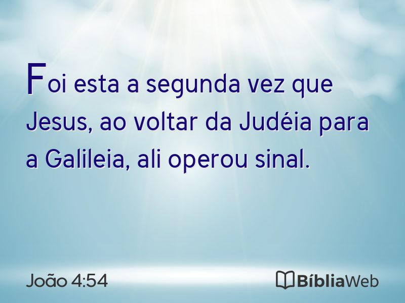 João 4:54 em imagem para compartilhar