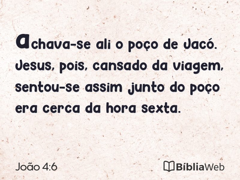 João 4:6 em imagem para compartilhar