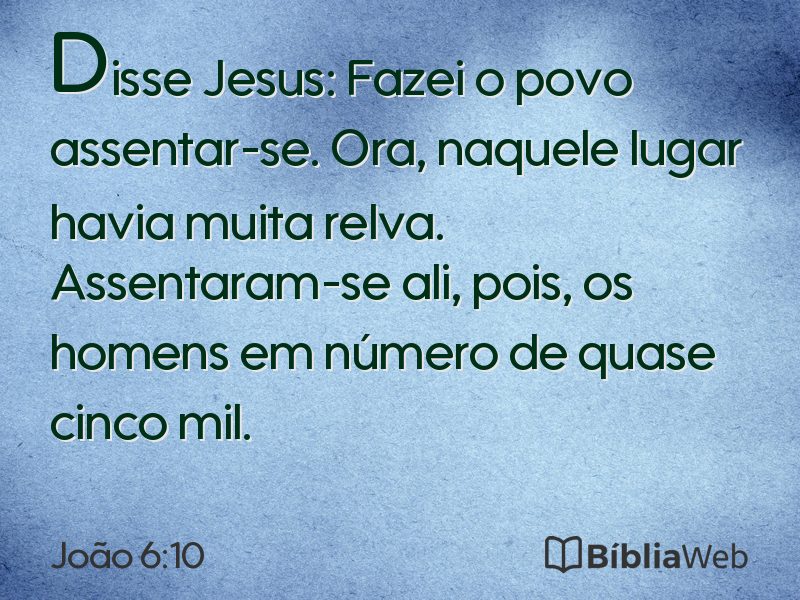João 6:10 em imagem para compartilhar