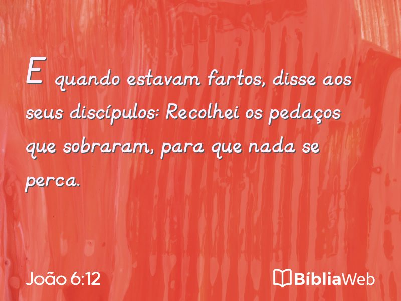 João 6:12 em imagem para compartilhar