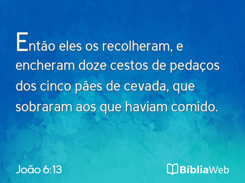 João 6:13 em imagem para compartilhar