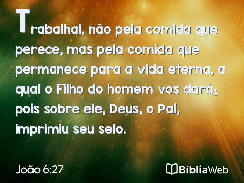 João 6:27 em imagem para compartilhar
