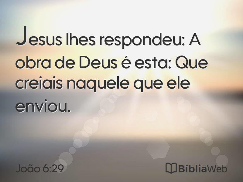 João 6:29 em imagem para compartilhar