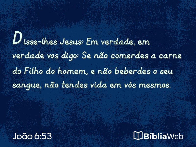 João 6:53 em imagem para compartilhar