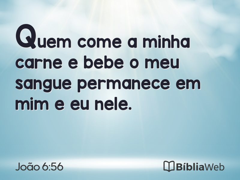 João 6:56 em imagem para compartilhar