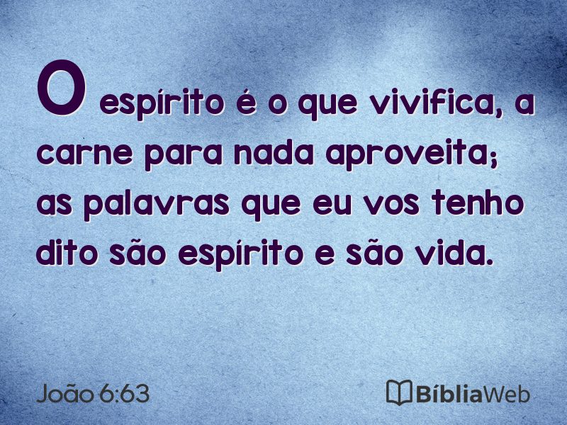 João 6:63 em imagem para compartilhar