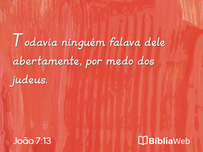 João 7:13 em imagem para compartilhar