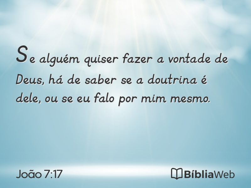 João 7:17 em imagem para compartilhar