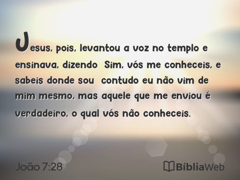 João 7:28 em imagem para compartilhar