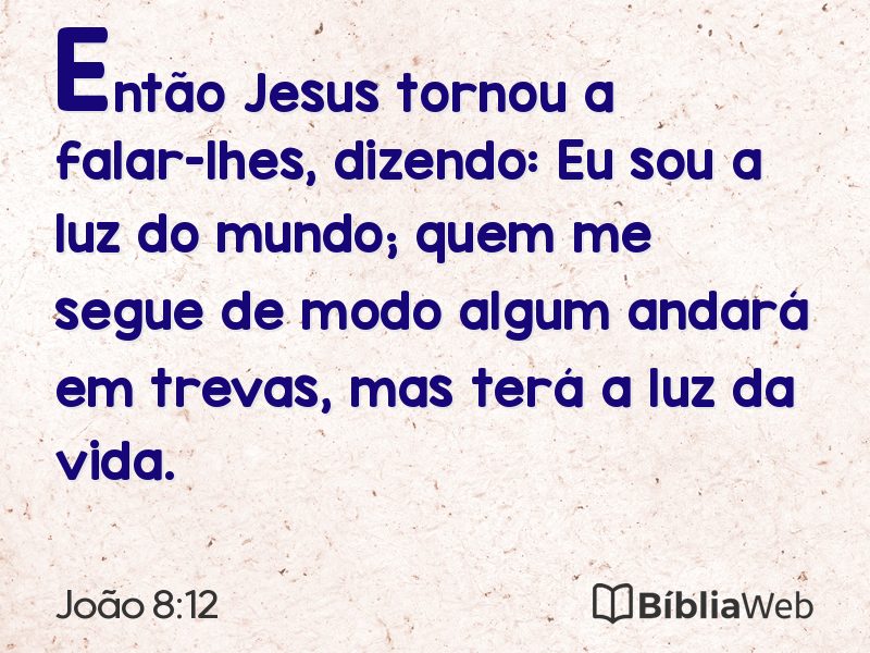 João 8:12 em imagem para compartilhar