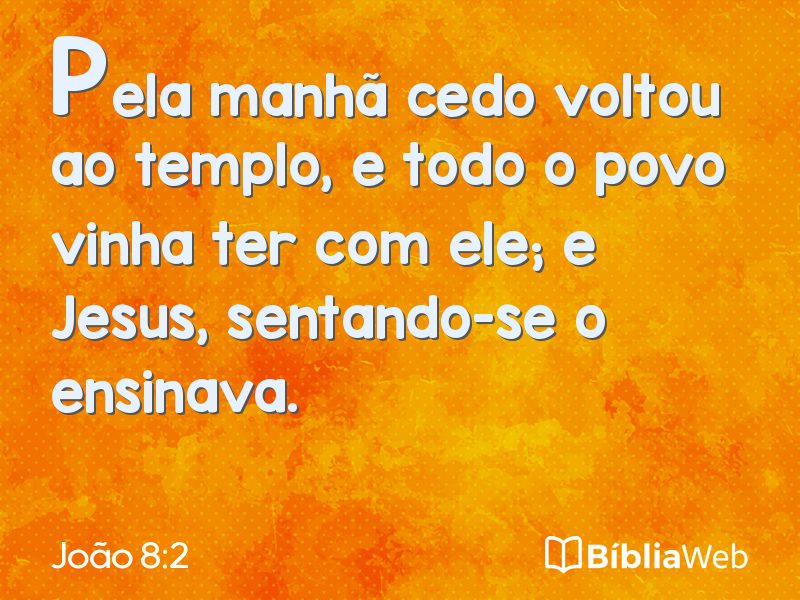 João 8:2 em imagem para compartilhar