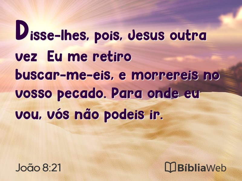 João 8:21 em imagem para compartilhar