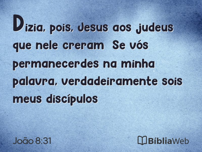 João 8:31 em imagem para compartilhar