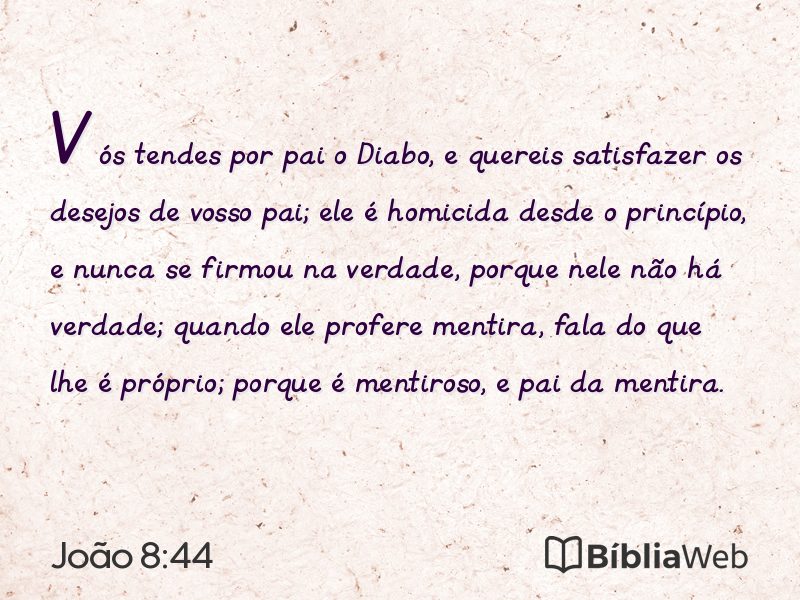João 8:44 em imagem para compartilhar
