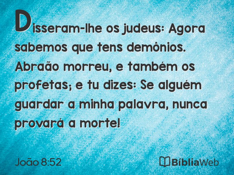 João 8:52 em imagem para compartilhar