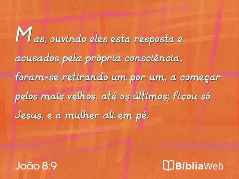 João 8:9 em imagem para compartilhar