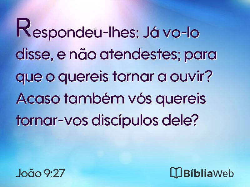 João 9:27 em imagem para compartilhar