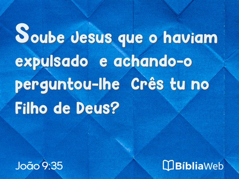 João 9:35 em imagem para compartilhar