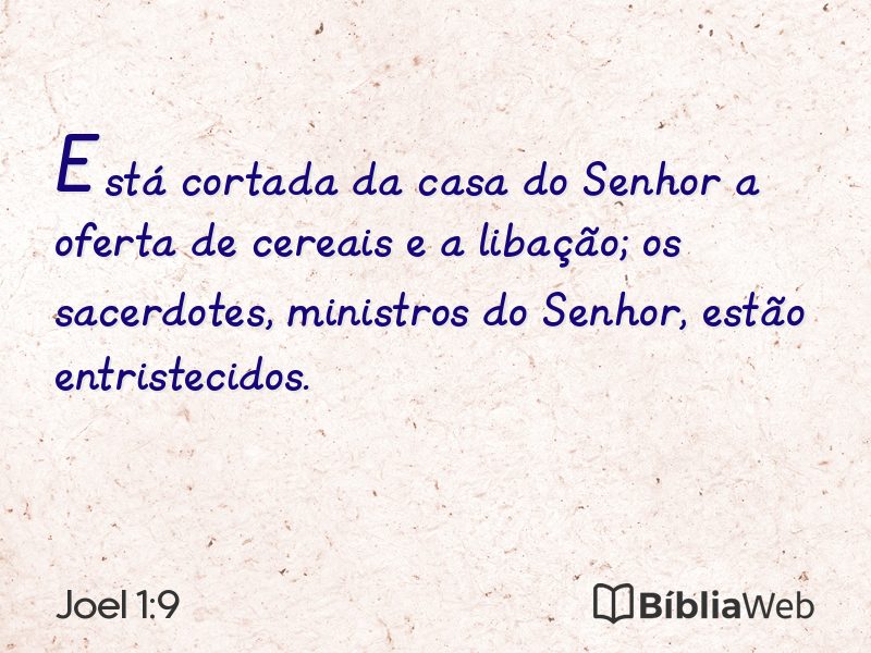 Joel 1:9 em imagem para compartilhar
