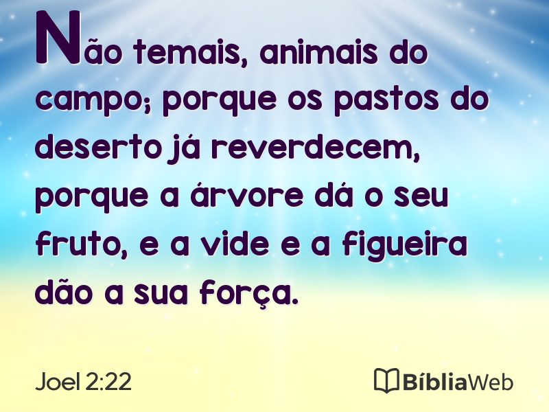 Joel 2:22 em imagem para compartilhar