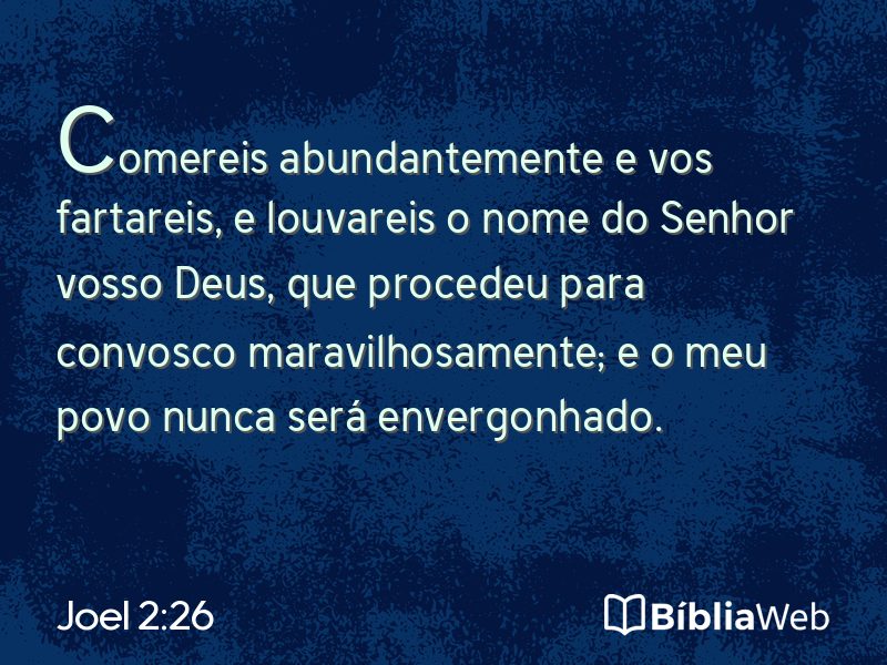 Joel 2:26 em imagem para compartilhar