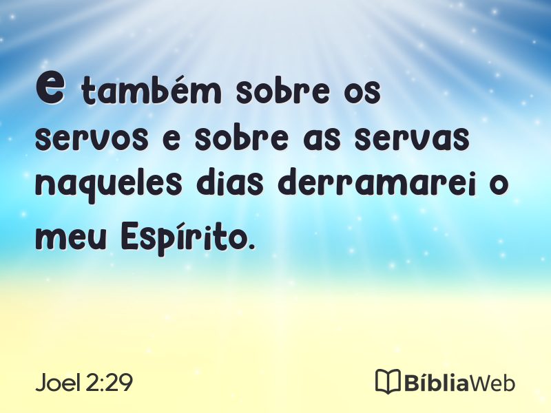 Joel 2:29 em imagem para compartilhar
