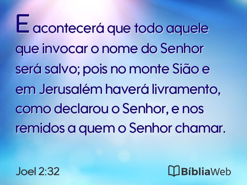 Joel 2:32 em imagem para compartilhar