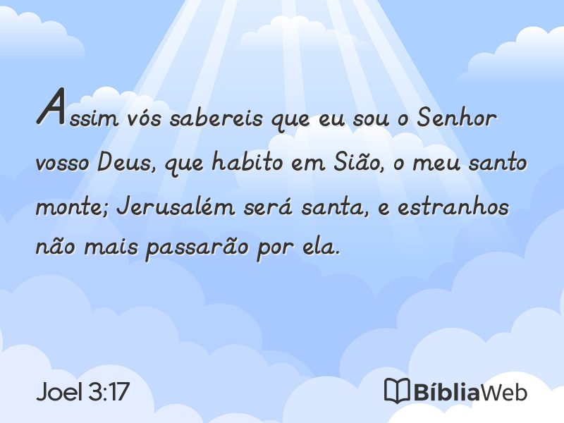 Joel 3:17 em imagem para compartilhar