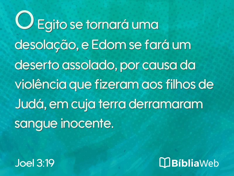 Joel 3:19 em imagem para compartilhar