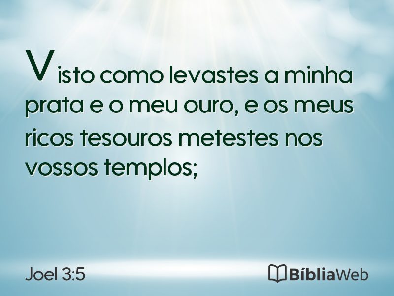 Joel 3:5 em imagem para compartilhar