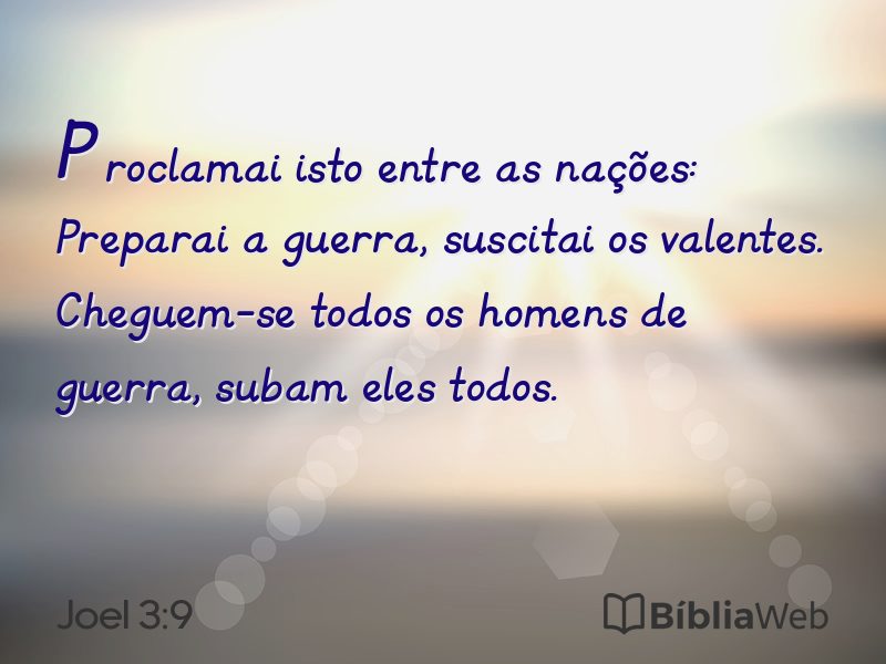 Joel 3:9 em imagem para compartilhar