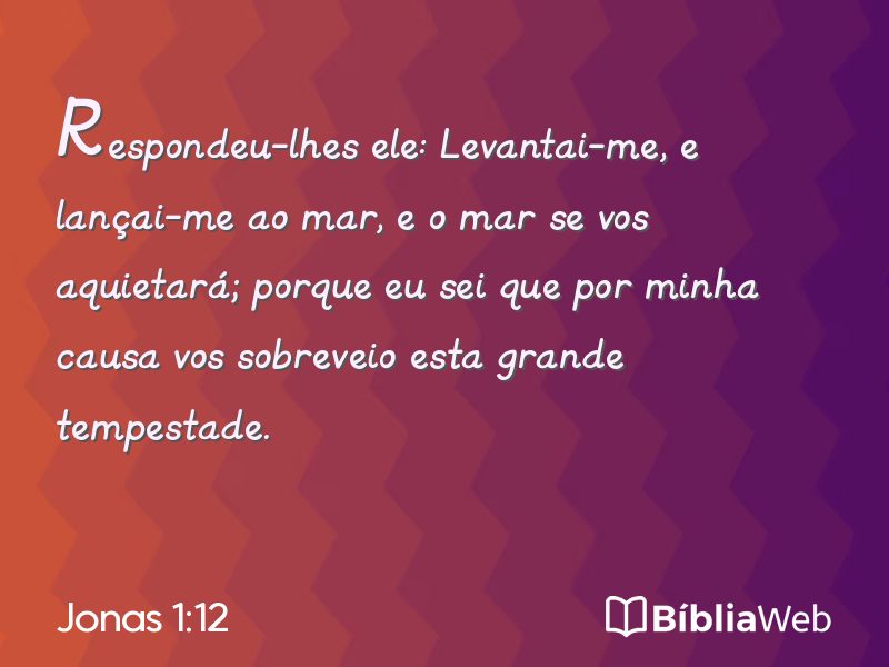 Jonas 1:12 em imagem para compartilhar